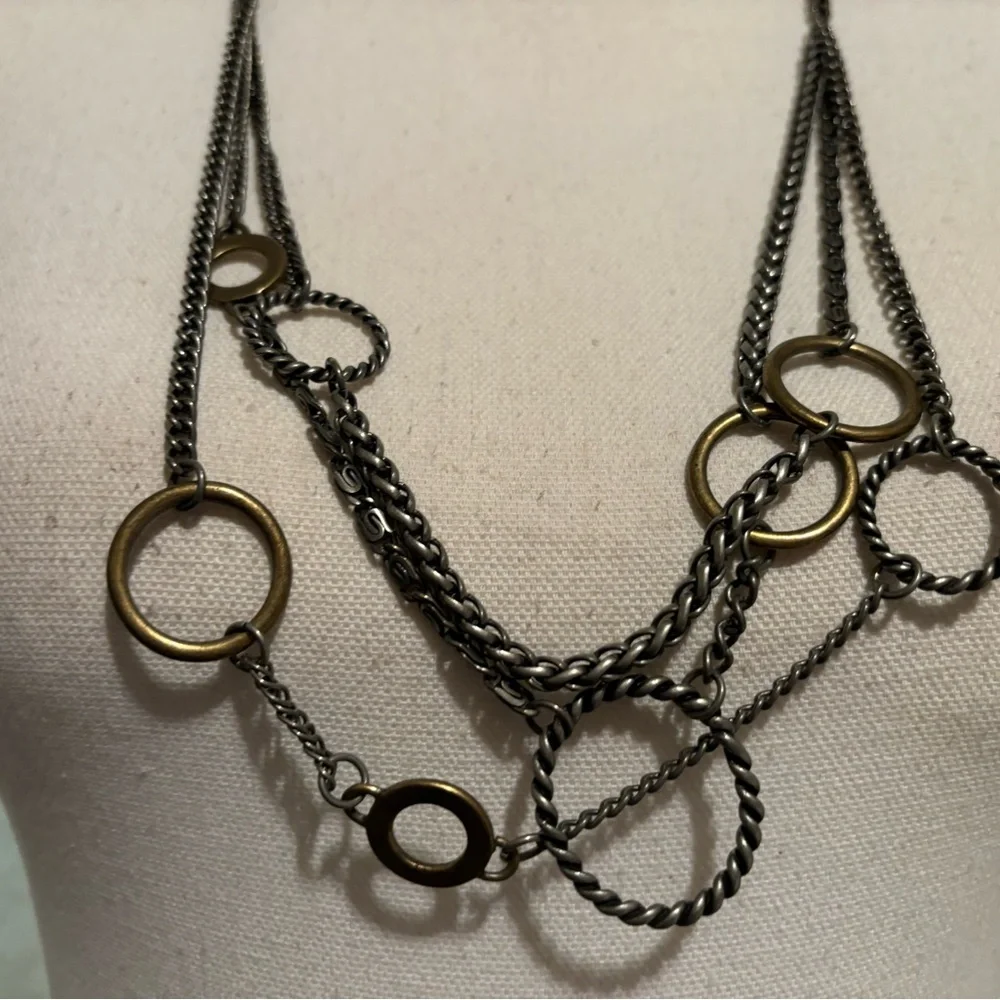 Vintage Park Lane unique multi layered circle link Necklace - Picture 4 of 12